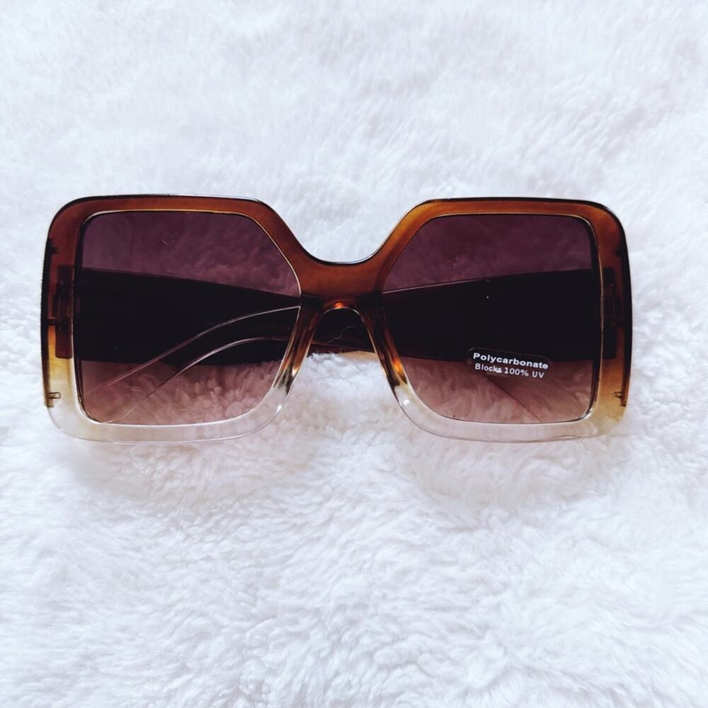 Junia Clear Brown Oversized Sunglasses